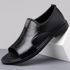 Men's Open-Toe Casual Sandals | Textured Leather