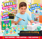 Amazing Painting & Rinsing Station - With Brush Rinser & 20 Pcs Brush Set