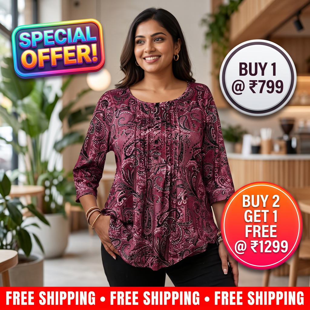 Women’s Paisley Print Relaxed Top | Relaxed Fit