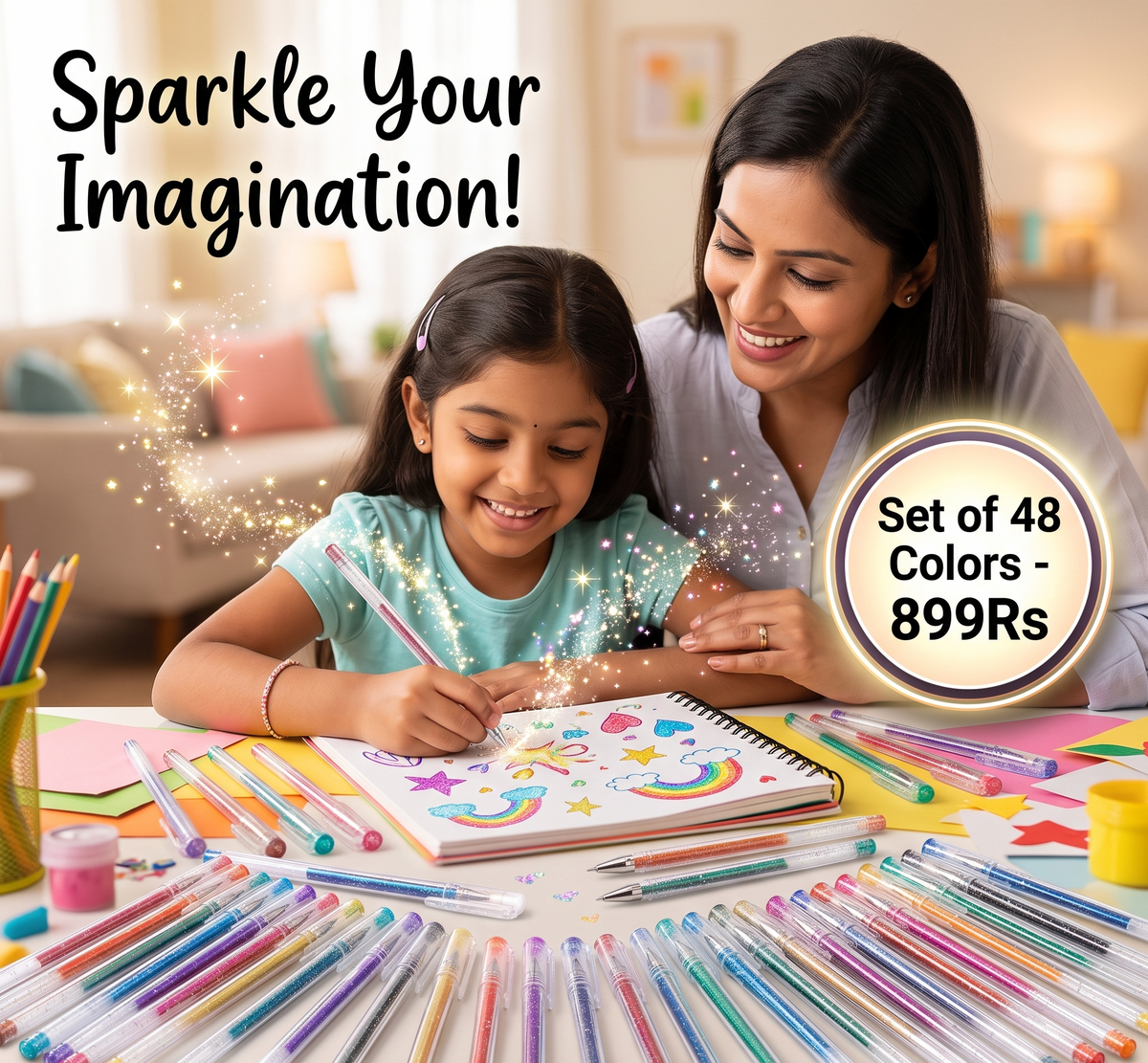 Glitter Gel Pen Set | Pack of 24