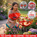Handmade Metal Bird Feeder Flower - Decorative Garden Planter