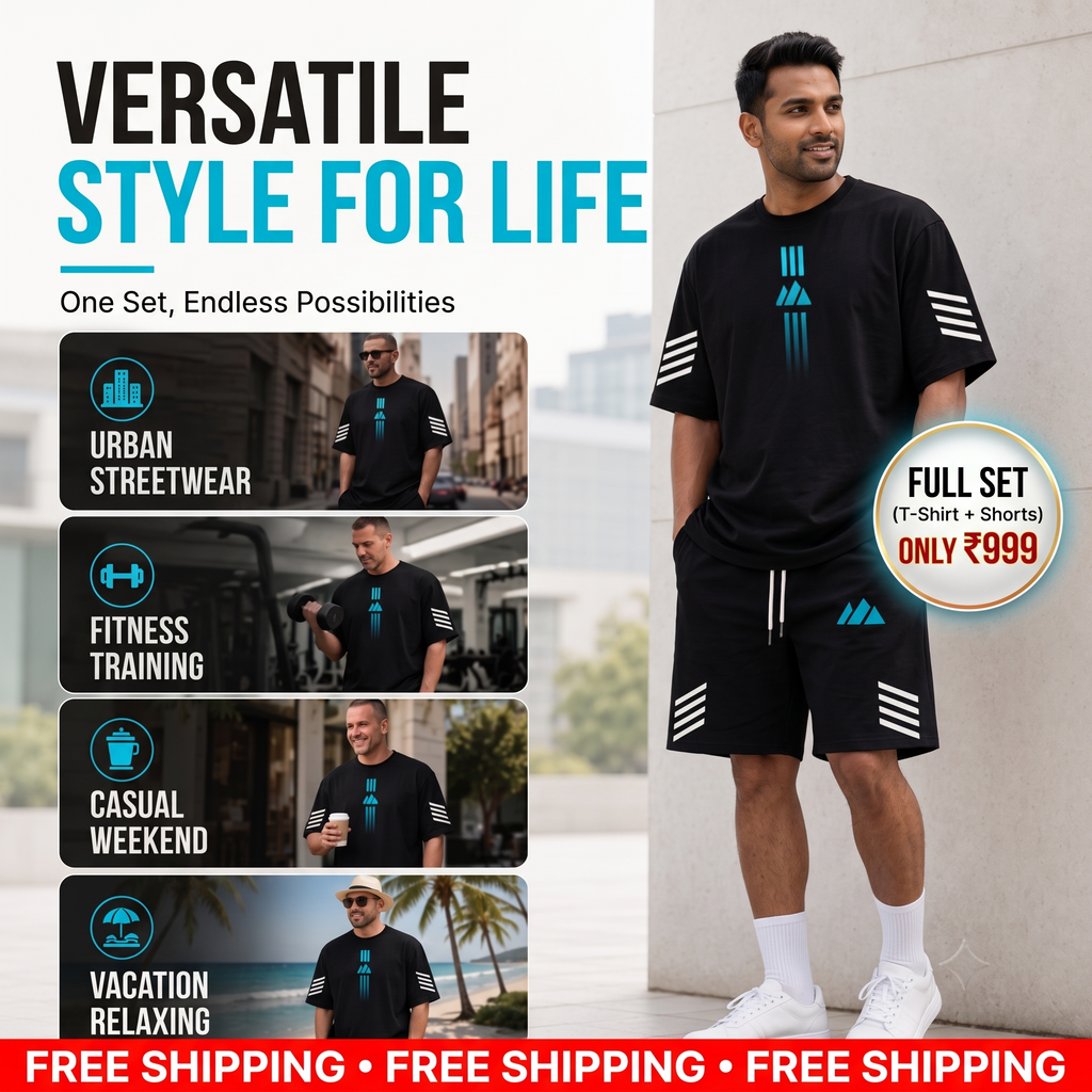Men's Summer T-Shirt & Shorts Two-Piece Set