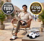 Men's Open-Toe Casual Sandals | Textured Leather