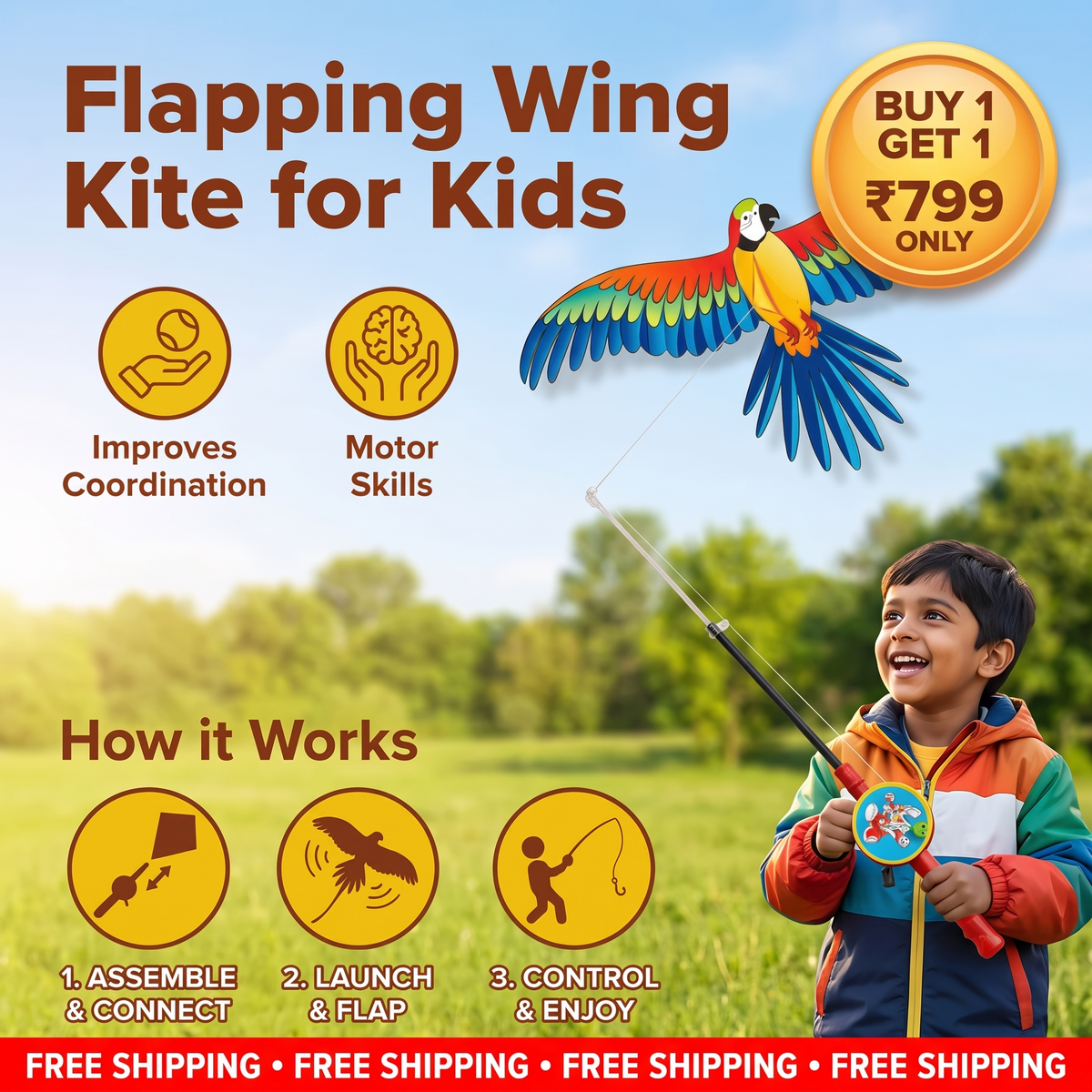 Flapping Wing Kite for Kids – Improves Coordination & Motor Skills