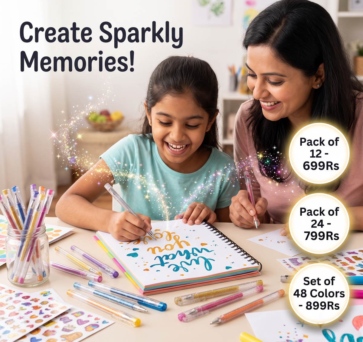 Glitter Gel Pen Set | Pack of 24