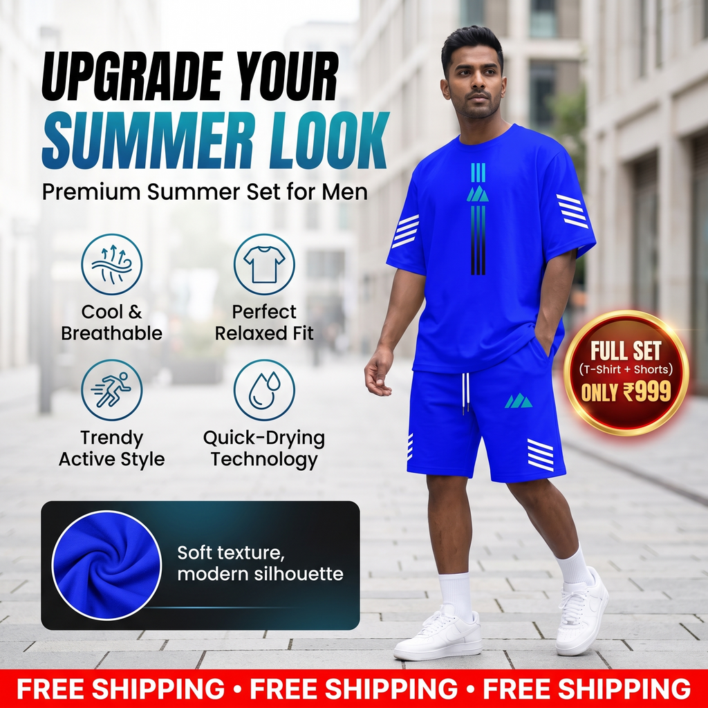 Men's Summer T-Shirt & Shorts Two-Piece Set