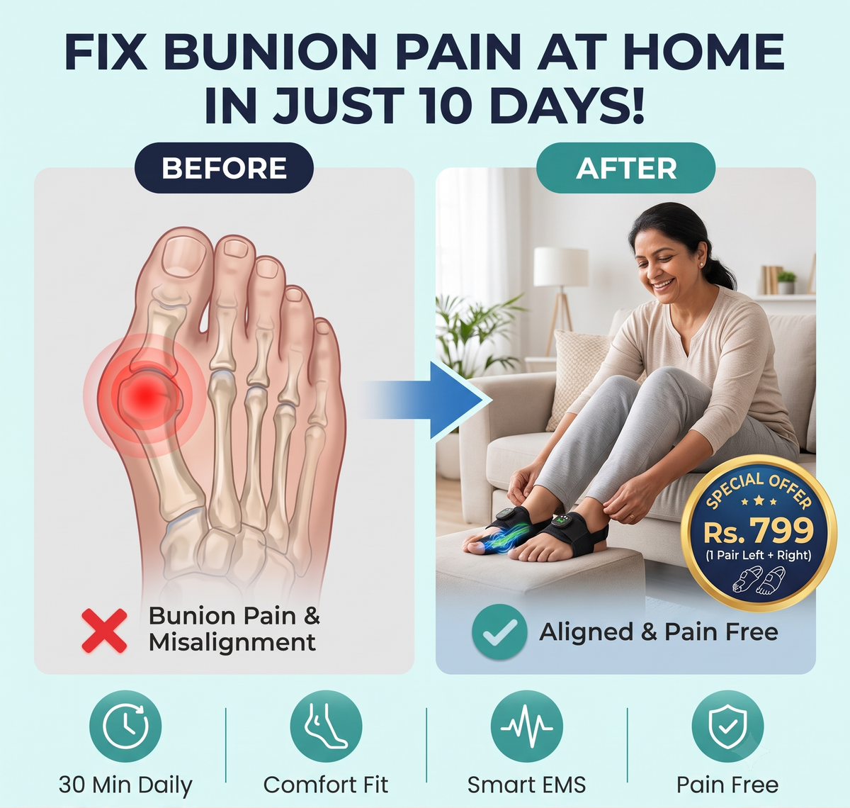 EMS Microcurrent Pain Relief | Pair Kit (Left + Right) | No More Pain