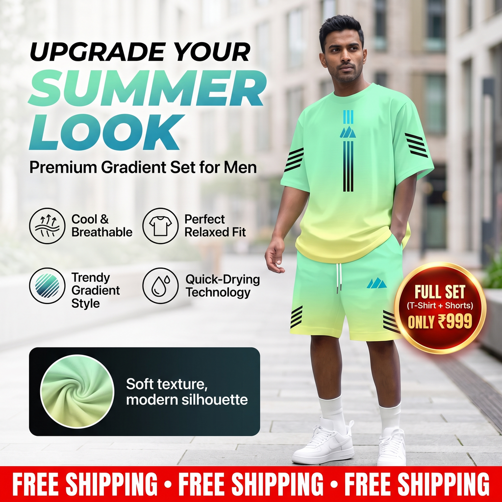 Men's Summer T-Shirt & Shorts Two-Piece Set