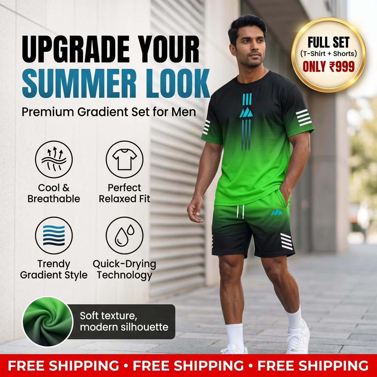 Men's Summer T-Shirt & Shorts Two-Piece Set