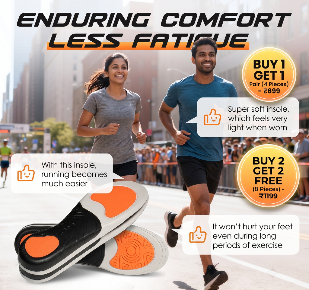 Shock-absorbing Insoles with Arch Support | Breathable | Pain-relieving