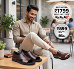 Men's Open-Toe Casual Sandals | Textured Leather