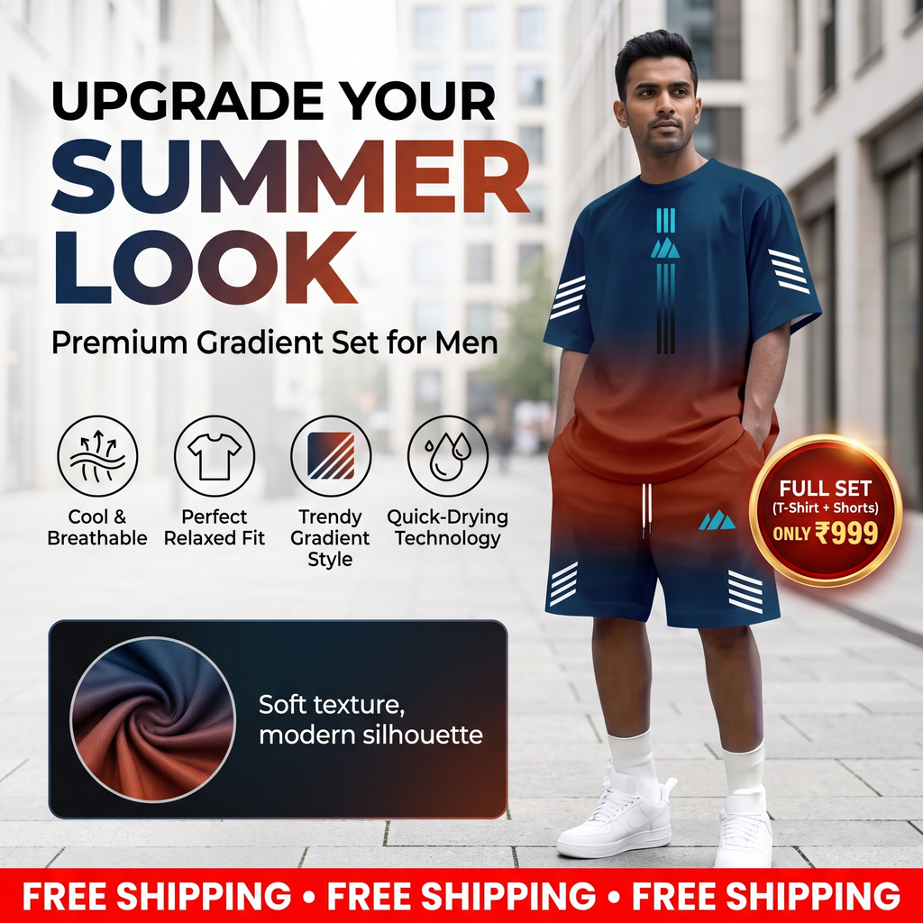 Men's Summer T-Shirt & Shorts Two-Piece Set