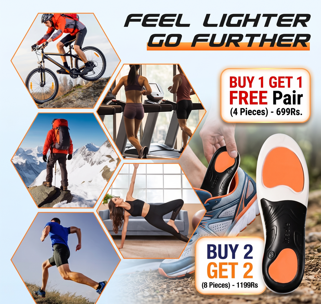 Shock-absorbing Insoles with Arch Support | Breathable | Pain-relieving