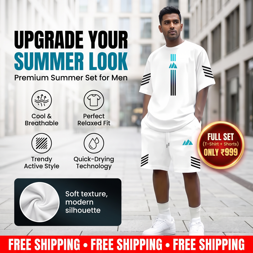 Men's Summer T-Shirt & Shorts Two-Piece Set