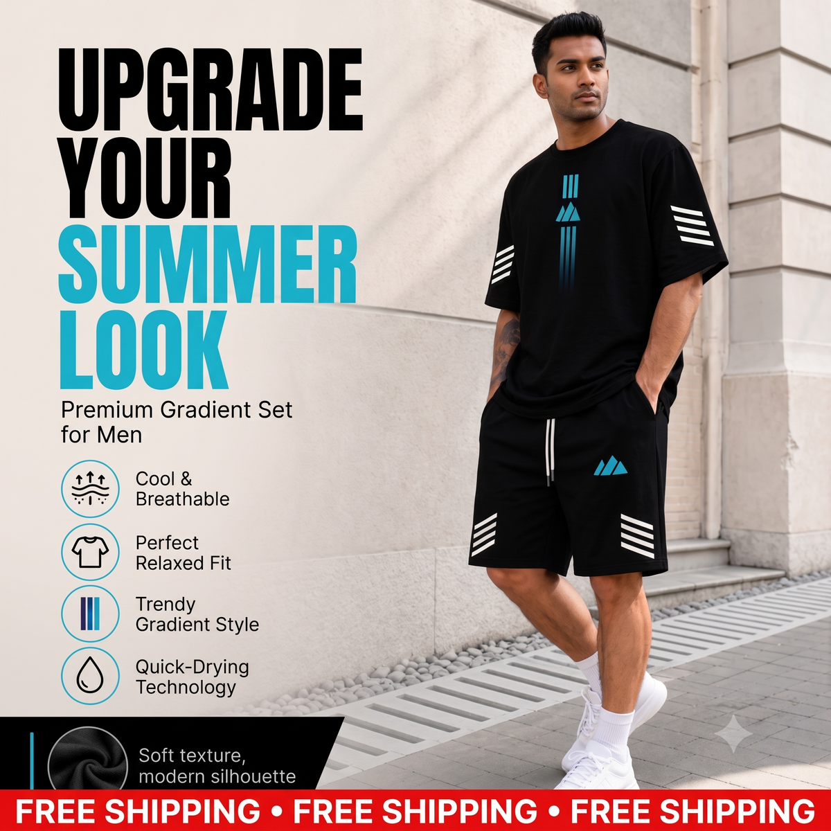 Men's Summer T-Shirt & Shorts Two-Piece Set