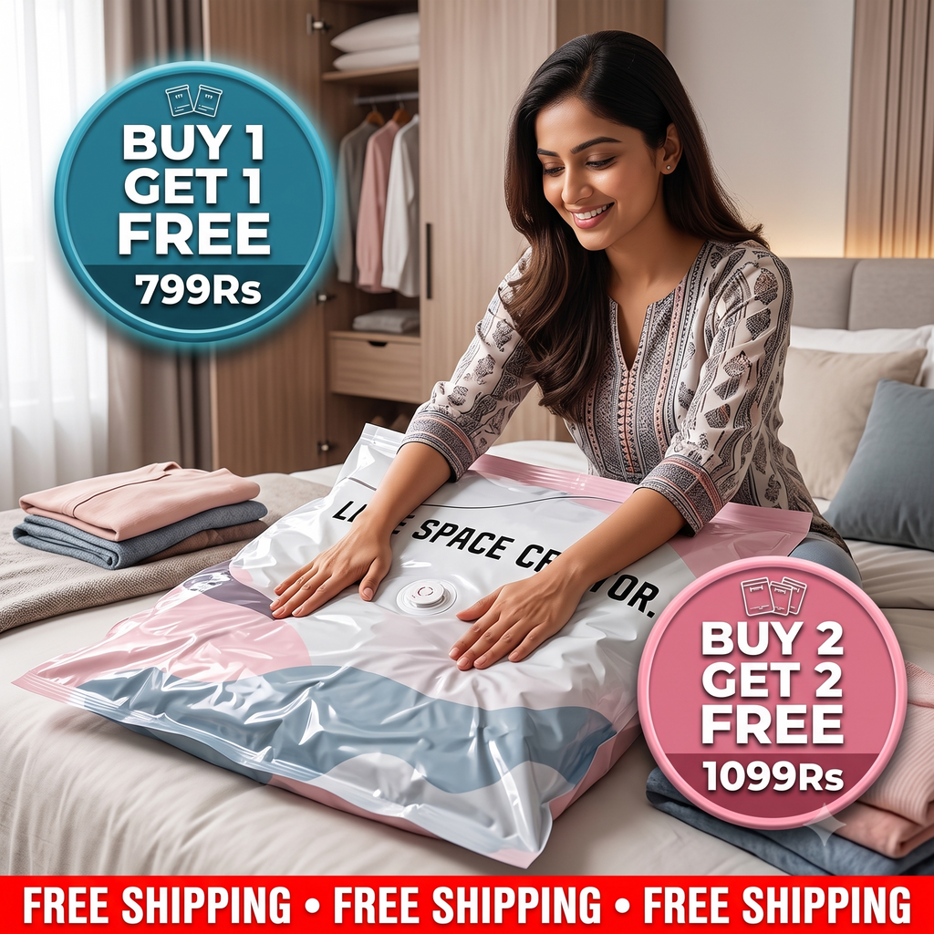 Space-saving vacuum bag without the use of a pump | Buy 1 Get 1 FREE