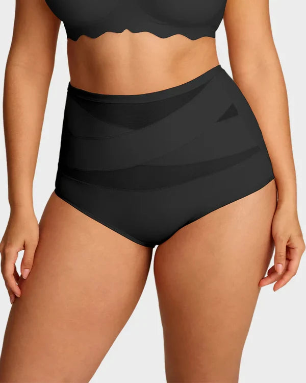 High-Waist Cross Tummy Control Panties | Pack of 6