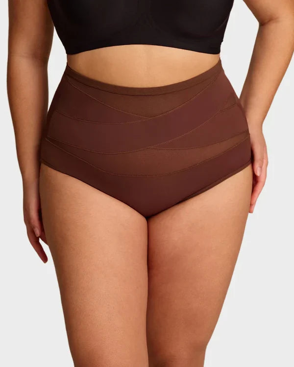 High-Waist Cross Tummy Control Panties | Pack of 6