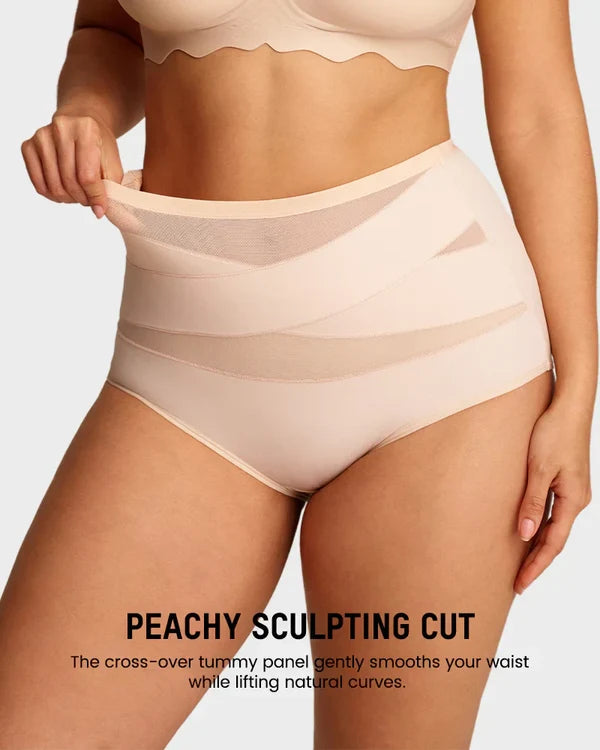 High-Waist Cross Tummy Control Panties | Pack of 6