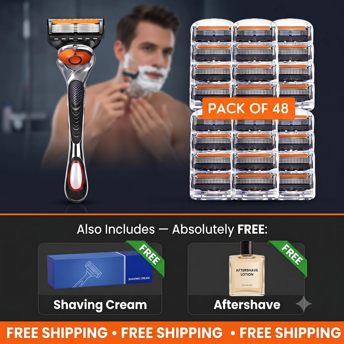 PrecisionRazor - 48 Blade Shaving Razor  No Cuts Guaranteed